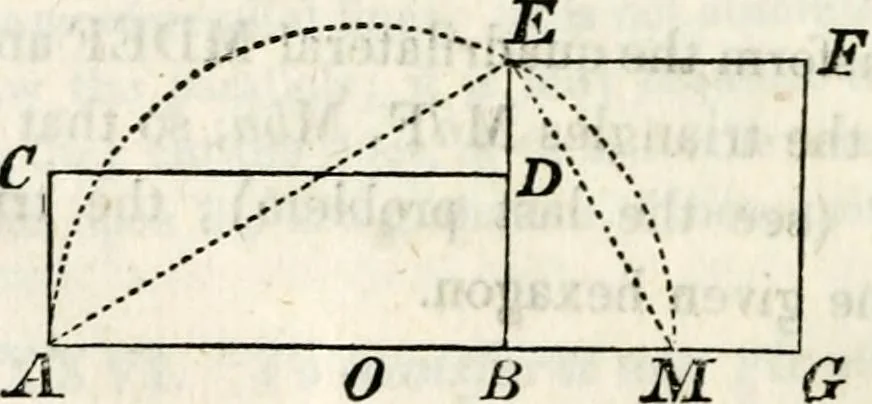 An illustration from An elementary treatise on geometry : simplified for beginners not versed in algebra, 1833, leaf 169