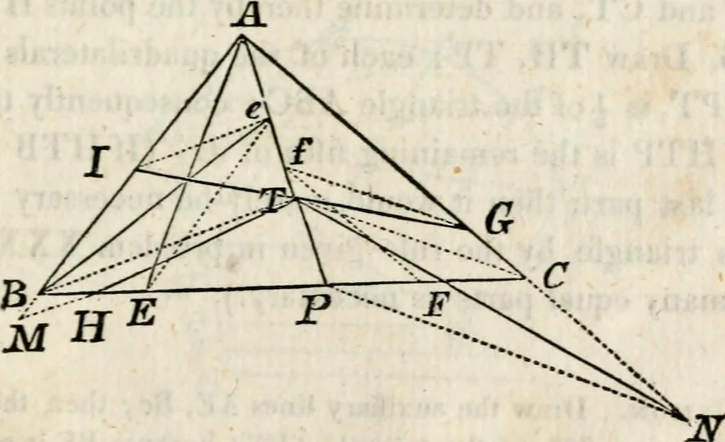 An illustration from An elementary treatise on geometry : simplified for beginners not versed in algebra, 1833, leaf 178