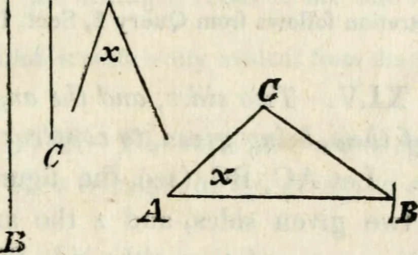 An illustration from An elementary treatise on geometry : simplified for beginners not versed in algebra, 1833, leaf 188