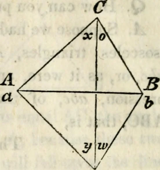 An illustration from An elementary treatise on geometry : simplified for beginners not versed in algebra, 1833, leaf 45