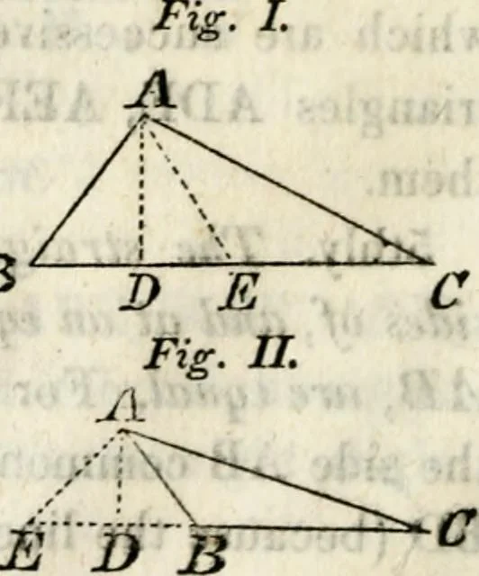 An illustration from An elementary treatise on geometry : simplified for beginners not versed in algebra, 1833, leaf 51