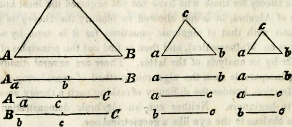 An illustration from An elementary treatise on geometry : simplified for beginners not versed in algebra, 1833, leaf 59