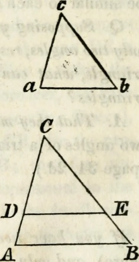 An illustration from An elementary treatise on geometry : simplified for beginners not versed in algebra, 1833, leaf 77