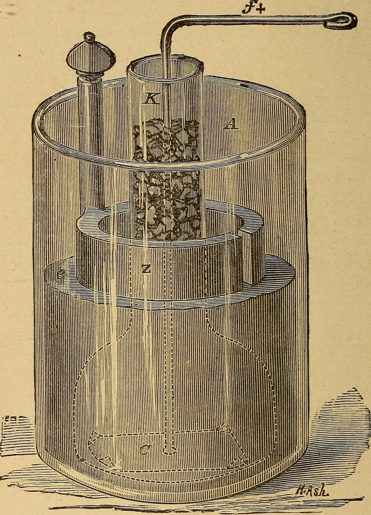 An illustration from Elementary treatise on electric batteries, 1880, leaf 129
