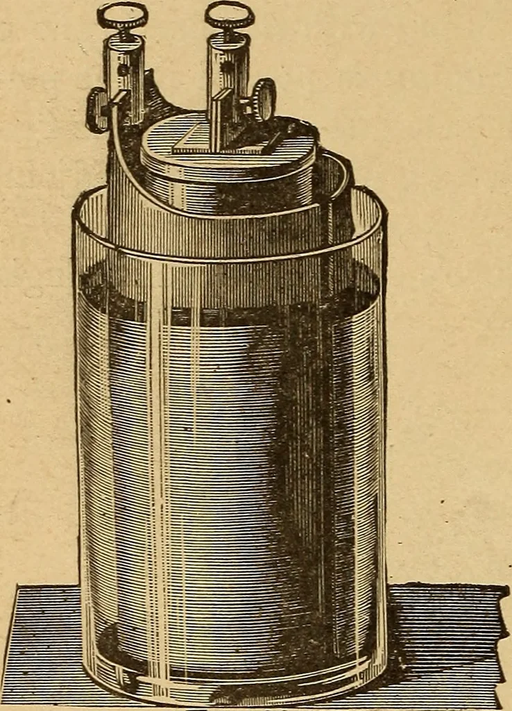 An illustration from Elementary treatise on electric batteries, 1880, leaf 175