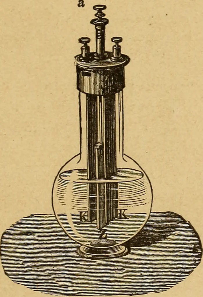 An illustration from Elementary treatise on electric batteries, 1880, leaf 242