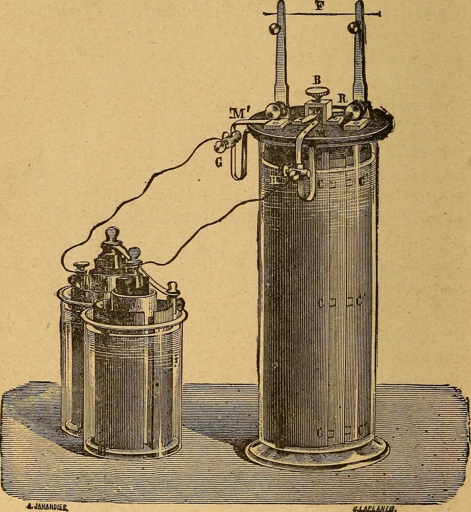An illustration from Elementary treatise on electric batteries, 1880, leaf 265