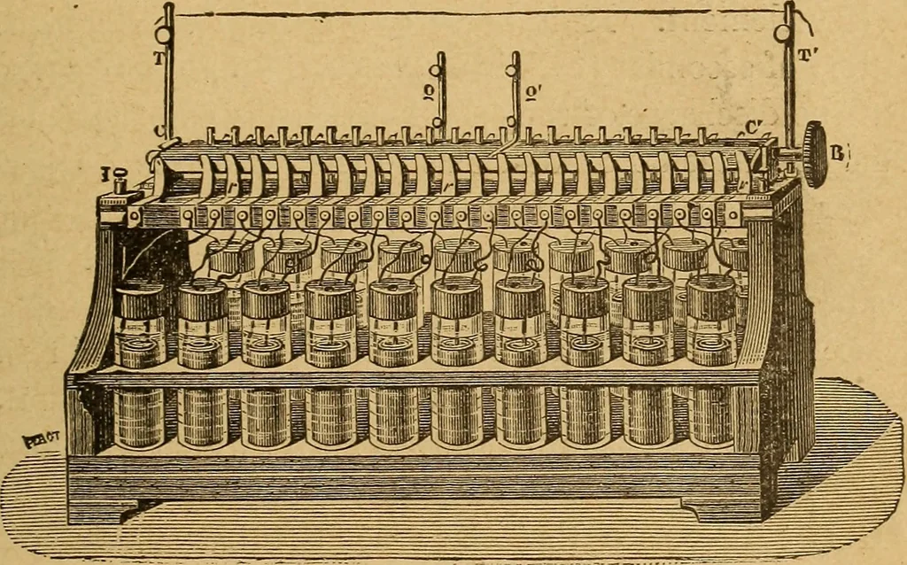 An illustration from Elementary treatise on electric batteries, 1880, leaf 270