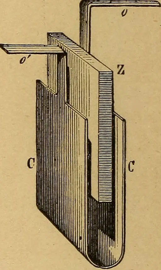 An illustration from Elementary treatise on electric batteries, 1880, leaf 35