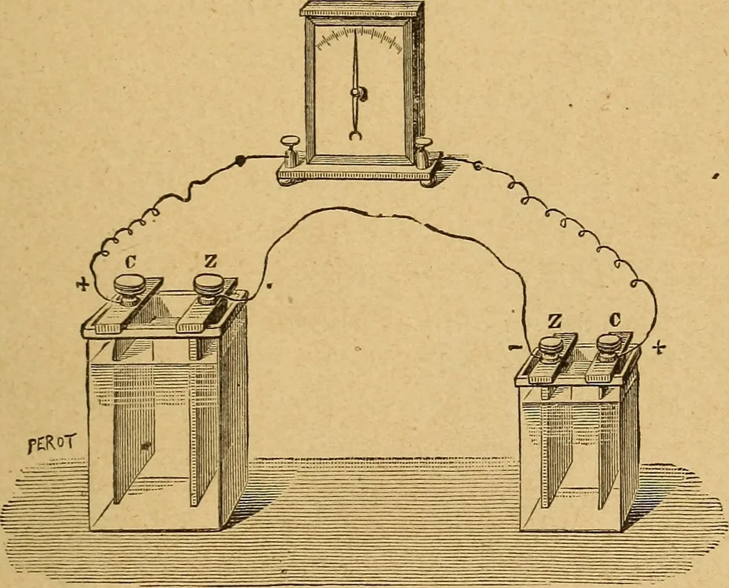 An illustration from Elementary treatise on electric batteries, 1880, leaf 54
