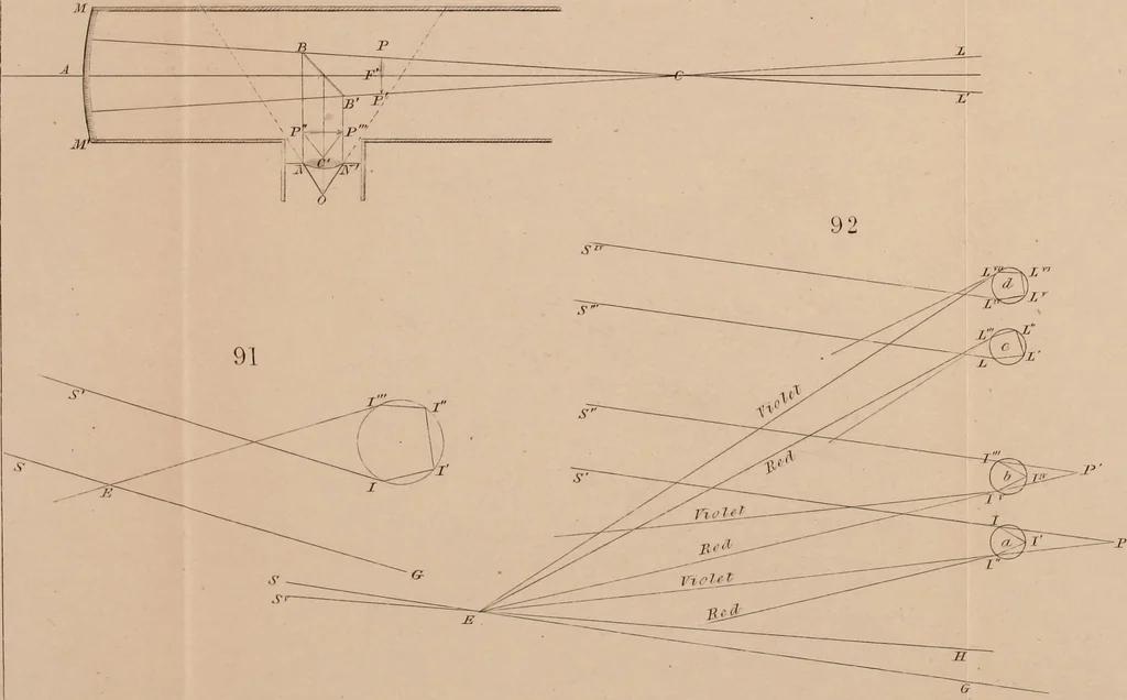 An illustration from An elementary treatise on optics, 1867, leaf 301