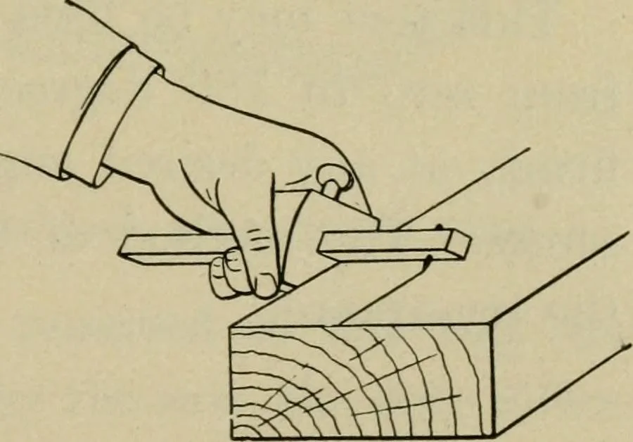 An illustration from Elementary woodworking, 1903, leaf 18