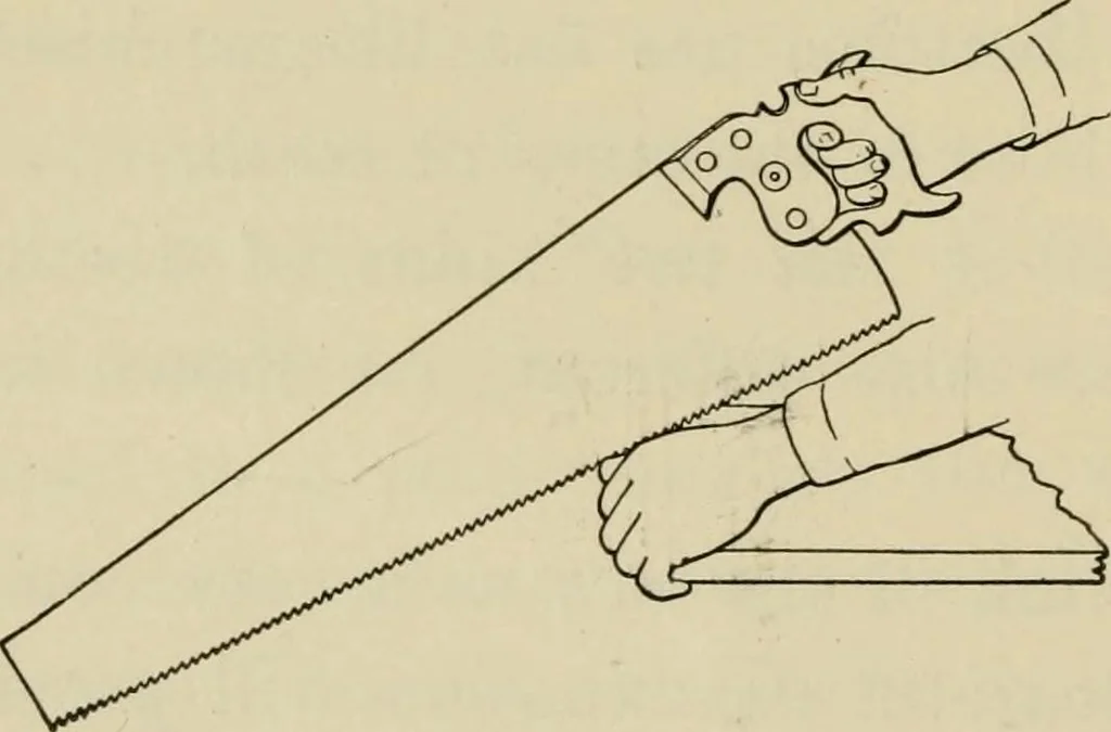 An illustration from Elementary woodworking, 1903, leaf 23