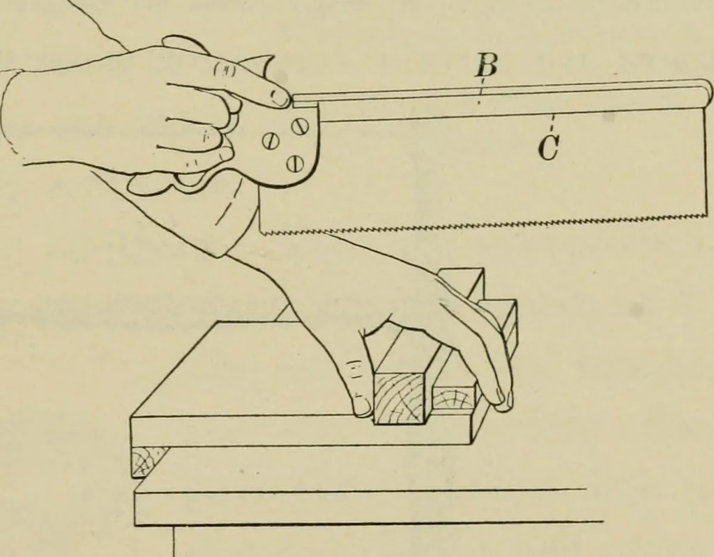 An illustration from Elementary woodworking, 1903, leaf 24