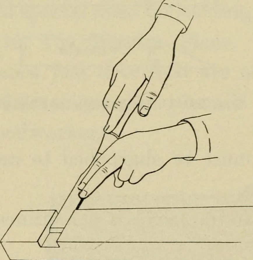 An illustration from Elementary woodworking, 1903, leaf 33