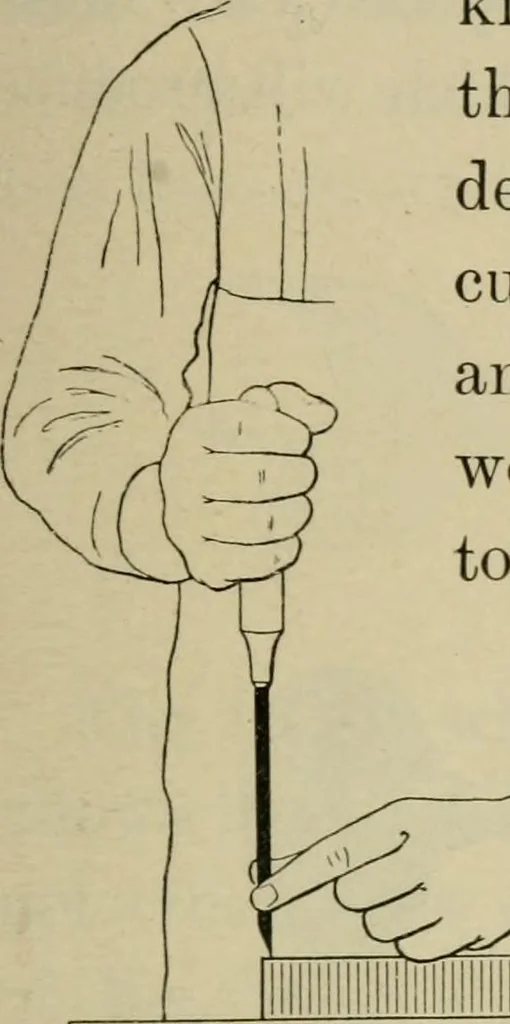 An illustration from Elementary woodworking, 1903, leaf 34