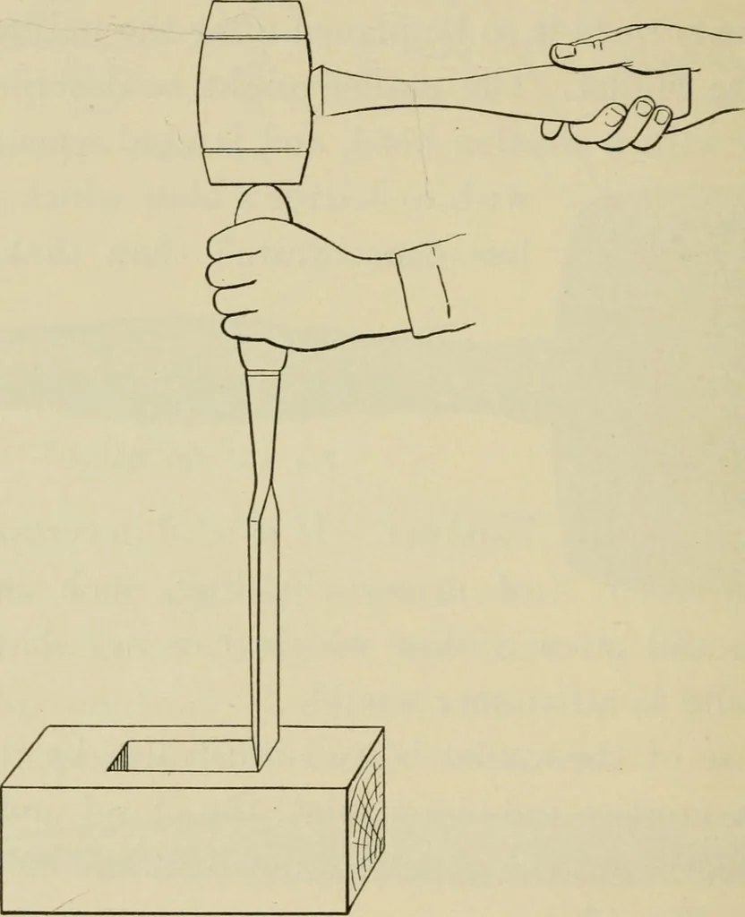 An illustration from Elementary woodworking, 1903, leaf 43