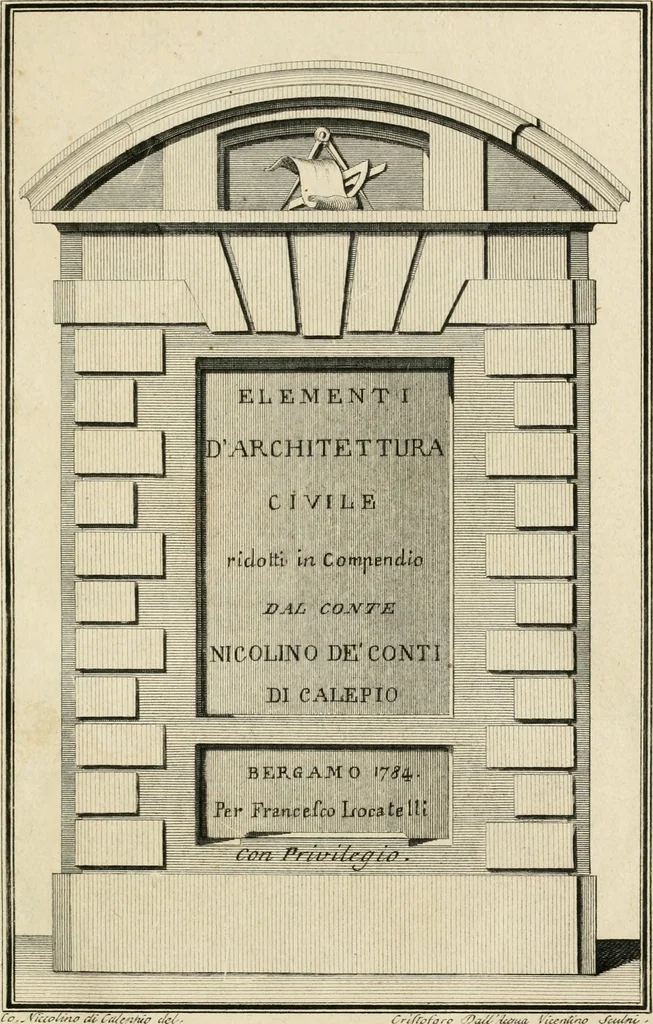 An illustration from Elementi d'architettura civile : ridotti in compendio, 1784, leaf 4
