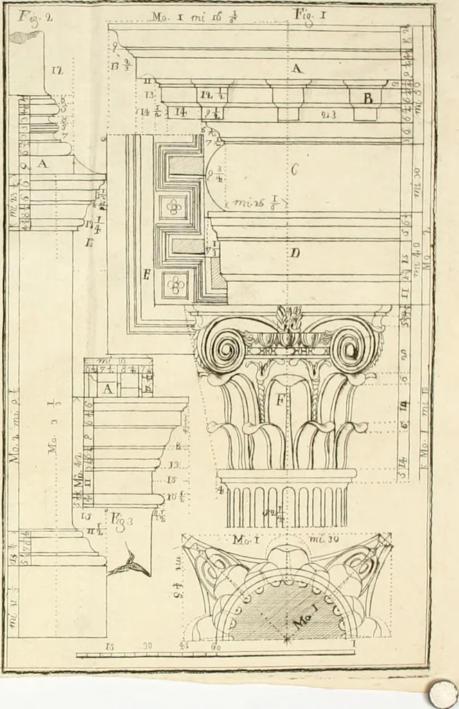 An illustration from Elementi d'architettura civile : con XVIII tavole in rame, 1791, leaf 151