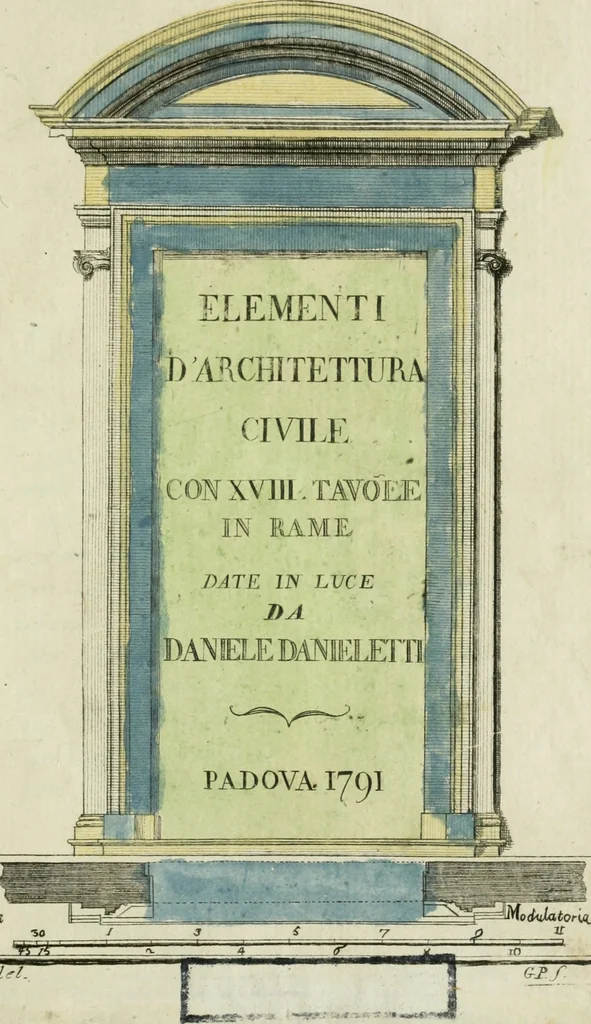 An illustration from Elementi d'architettura civile : con XVIII tavole in rame, 1791, leaf 4