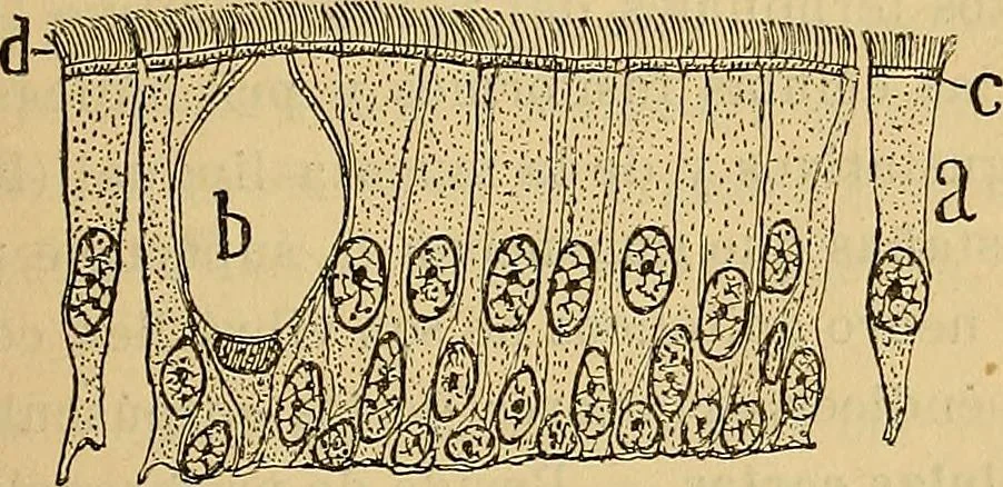 An illustration from Elementos de histología normal y de téchnica micrografica para uso de estudiantes, 1897, leaf 217