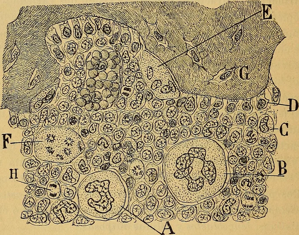 An illustration from Elementos de histología normal y de téchnica micrografica para uso de estudiantes, 1897, leaf 270