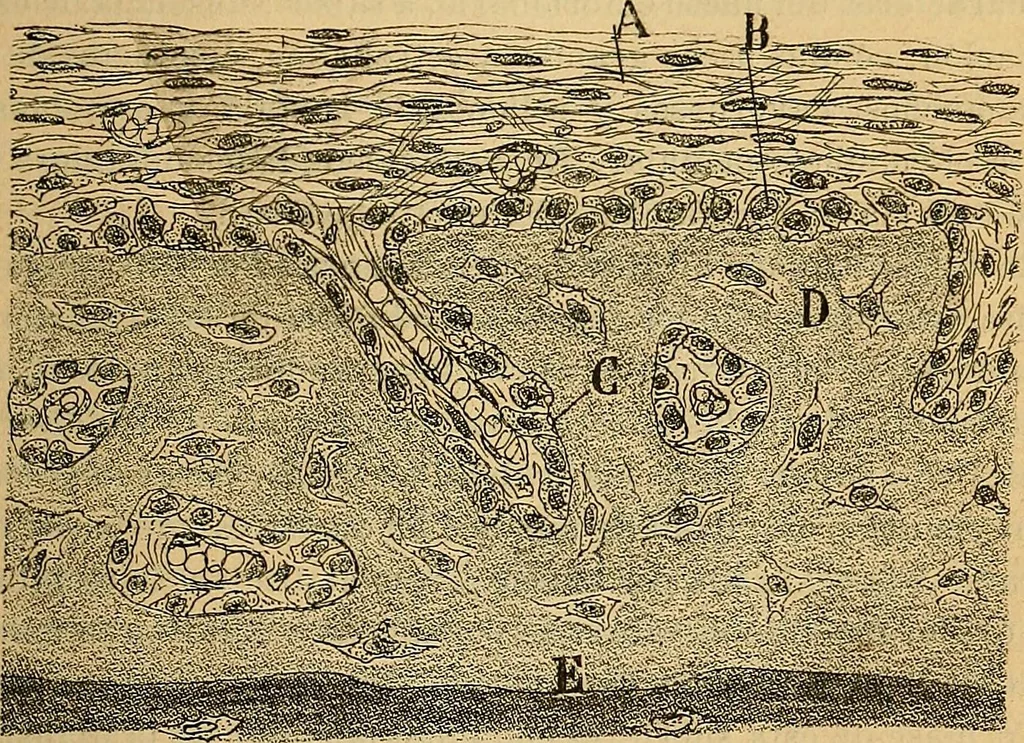 An illustration from Elementos de histología normal y de téchnica micrografica para uso de estudiantes, 1897, leaf 293