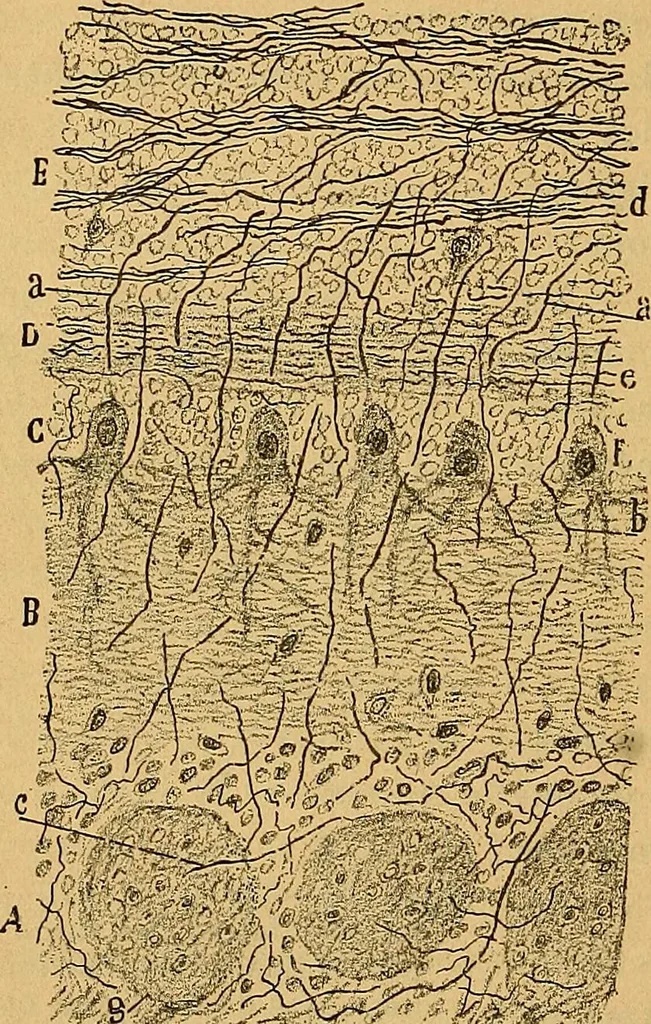 An illustration from Elementos de histología normal y de téchnica micrografica para uso de estudiantes, 1897, leaf 424