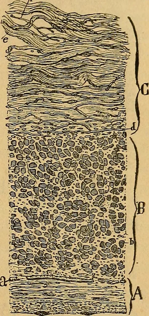 An illustration from Elementos de histología normal y de téchnica micrografica para uso de estudiantes, 1897, leaf 495