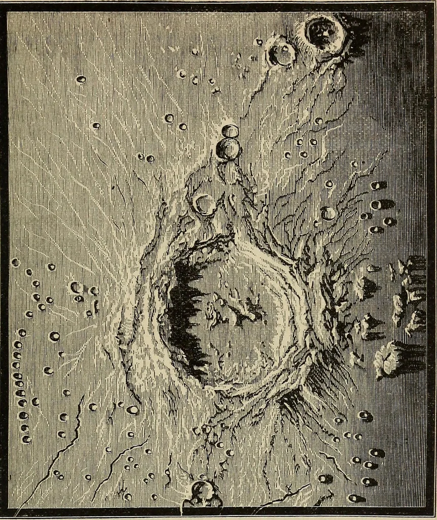 An illustration from Elements of astronomy: accompanied with numerous illustrations, a colored representation of the solar, stellar, and nebular spectra, and celestial charts of the northern and the southern hemisphere, 1875, leaf 126