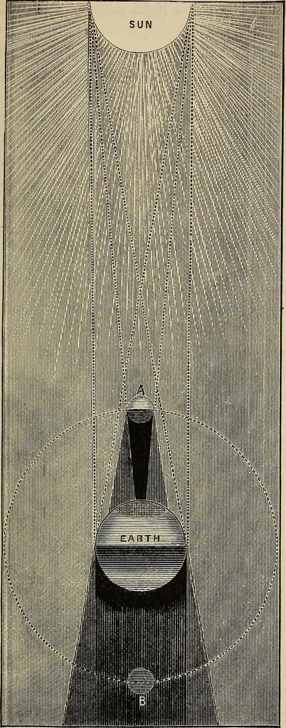 An illustration from Elements of astronomy: accompanied with numerous illustrations, a colored representation of the solar, stellar, and nebular spectra, and celestial charts of the northern and the southern hemisphere, 1875, leaf 132