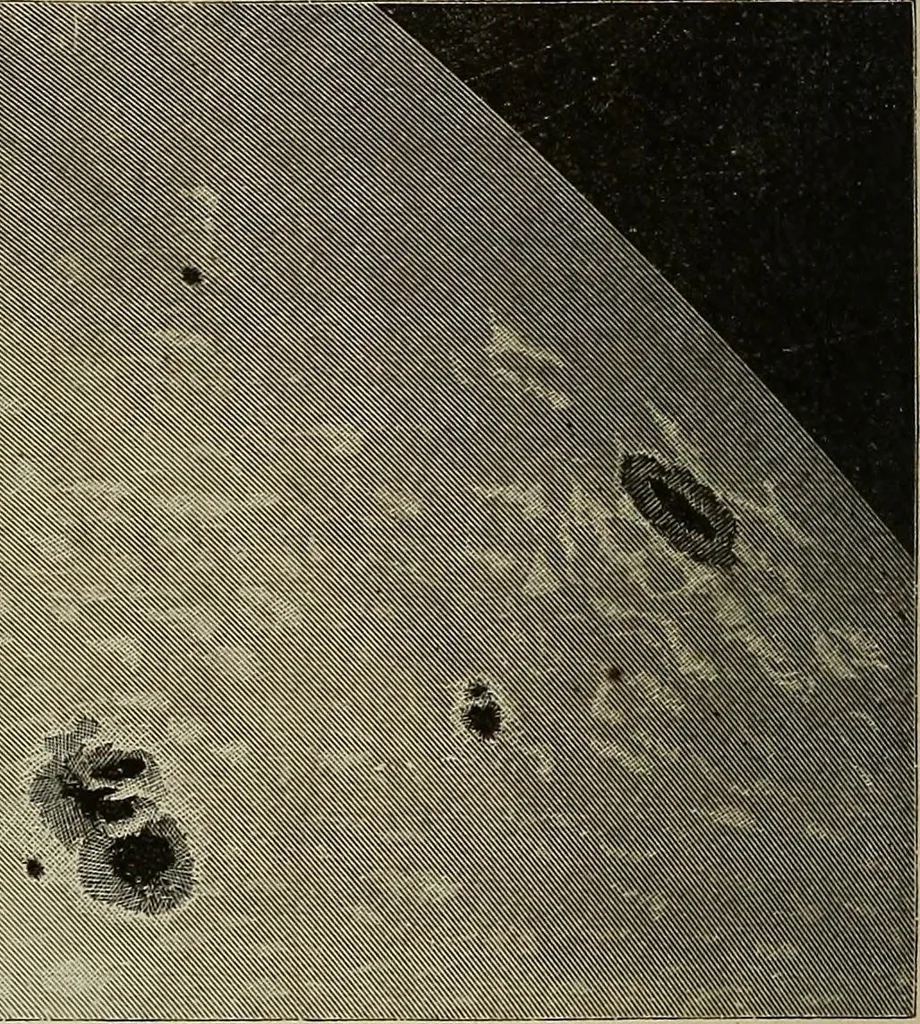 An illustration from Elements of astronomy: accompanied with numerous illustrations, a colored representation of the solar, stellar, and nebular spectra, and celestial charts of the northern and the southern hemisphere, 1875, leaf 69