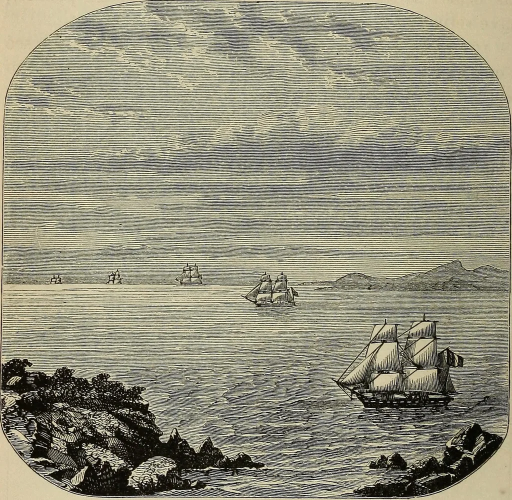 An illustration from Elements of astronomy: accompanied with numerous illustrations, a colored representation of the solar, stellar, and nebular spectra, and celestial charts of the northern and the southern hemisphere, 1875, leaf 89