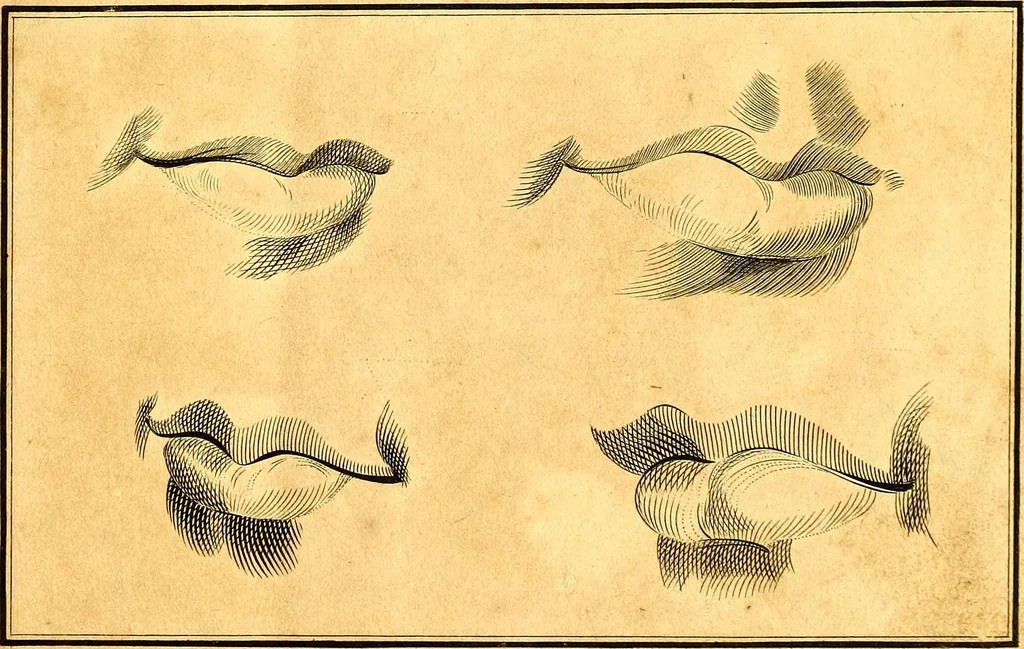 An illustration from Elements of drawing exemplified in a variety of figures and sketches of parts of the human form, 1814, leaf 12