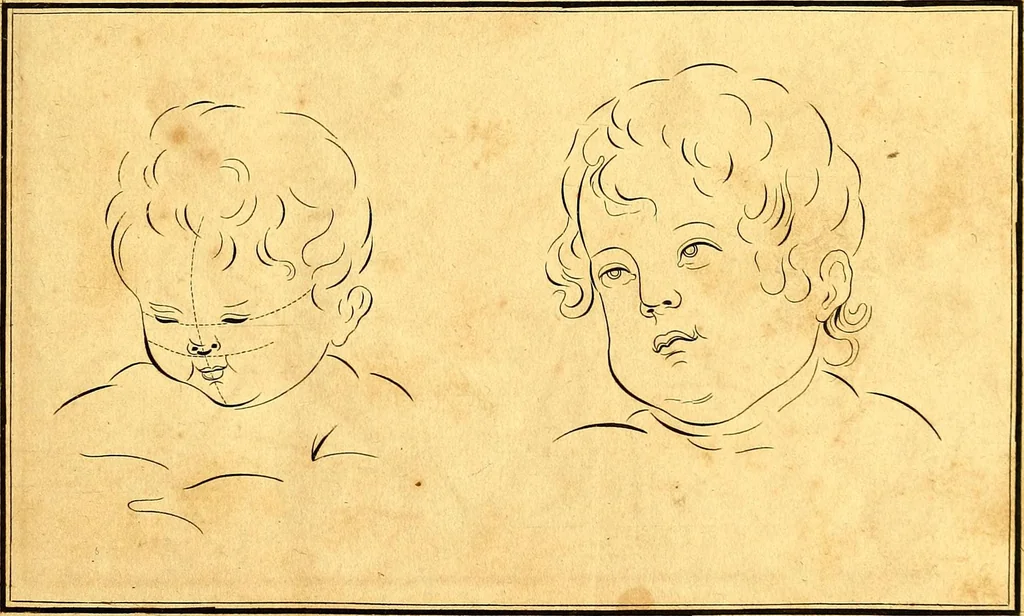 An illustration from Elements of drawing exemplified in a variety of figures and sketches of parts of the human form, 1814, leaf 28