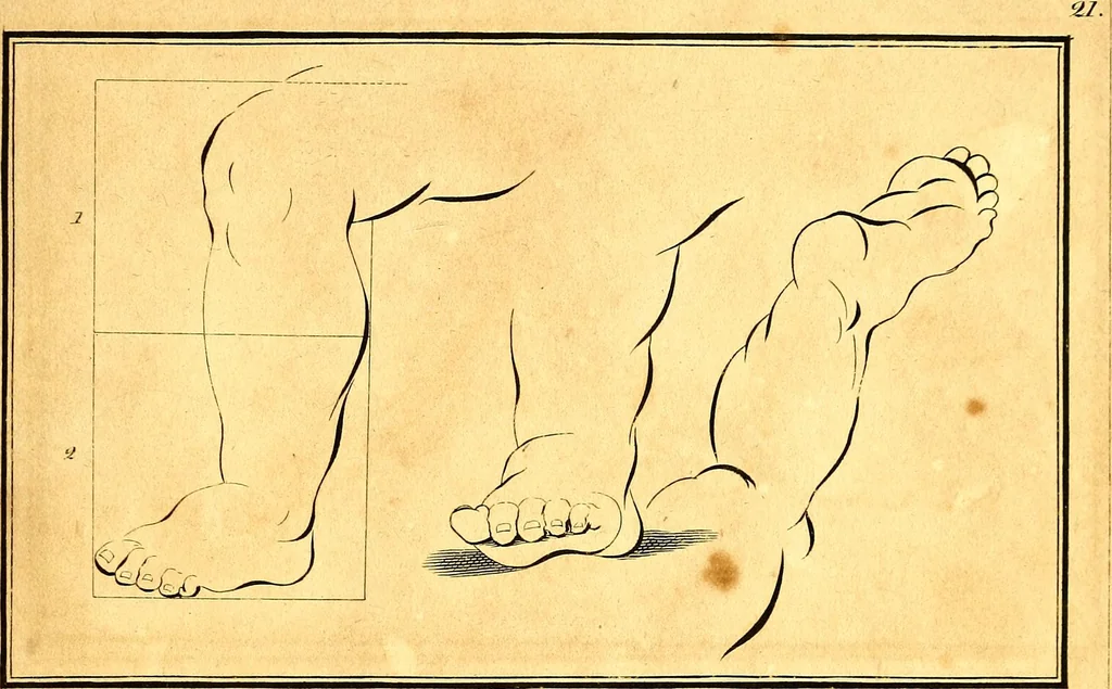 An illustration from Elements of drawing exemplified in a variety of figures and sketches of parts of the human form, 1814, leaf 50