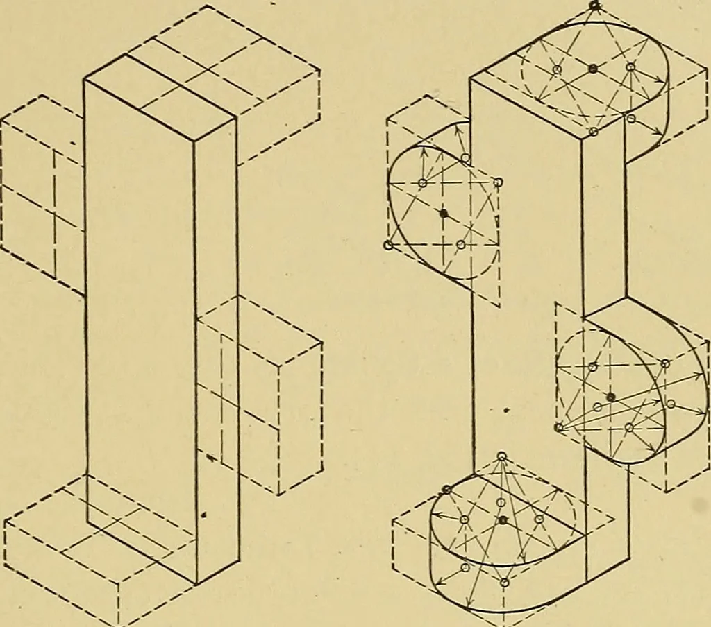 An illustration from Elements of drawing, 1912, leaf 186