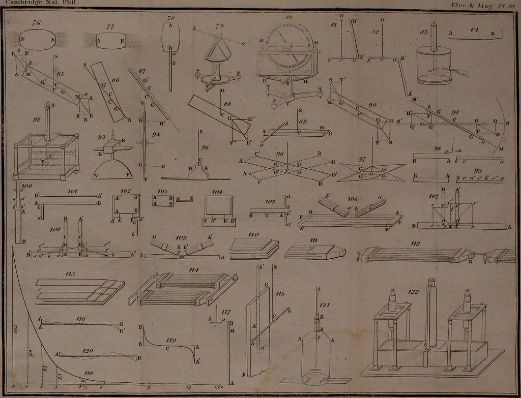 An illustration from Elements of electricity, magnetism, and electro-dynamics, 1839, leaf 402