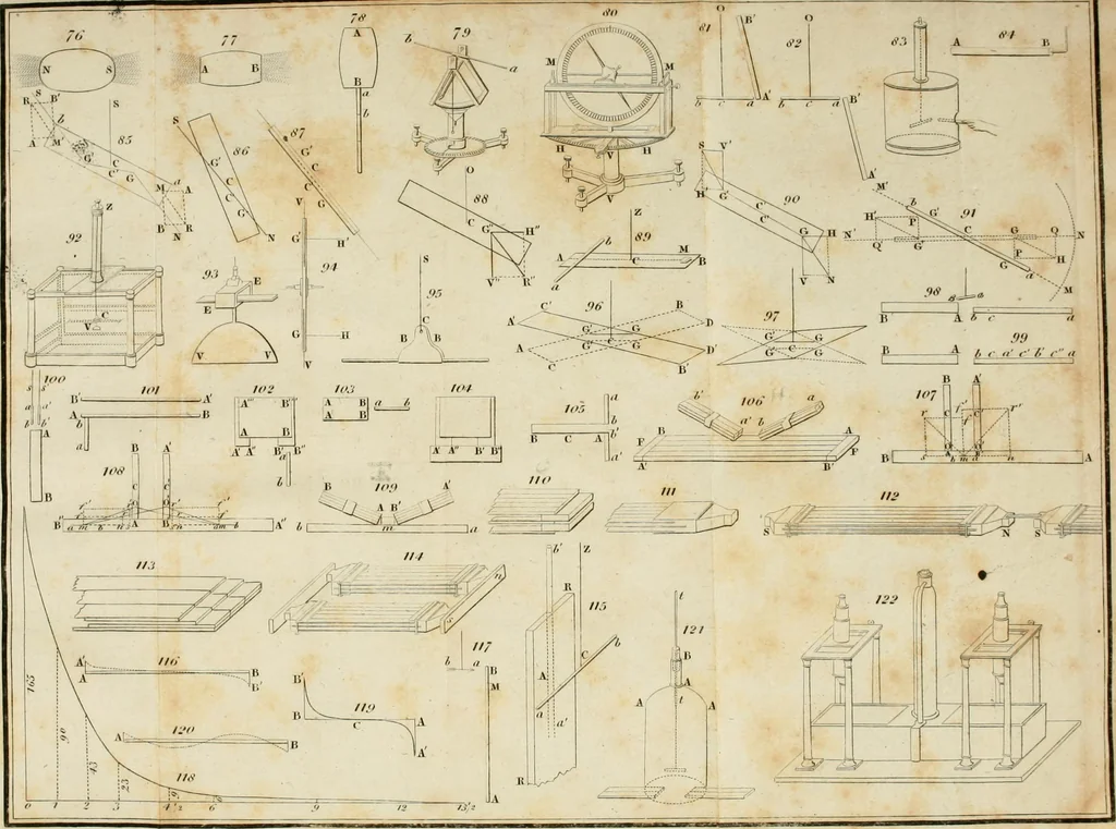 An illustration from Elements of electricity, magnetism, and electro-magnetism : embracing the late discoveries and improvements : digested into the form of a treatise, being the second part of a course of natural philosophy : compiled for the use of the students of the University at Cambridge, New England, 1826, leaf 414