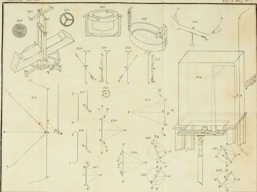 An illustration from Elements of electricity, magnetism, and electro-magnetism : embracing the late discoveries and improvements : digested into the form of a treatise, being the second part of a course of natural philosophy : compiled for the use of the students of the University at Cambridge, New England, 1826, leaf 418