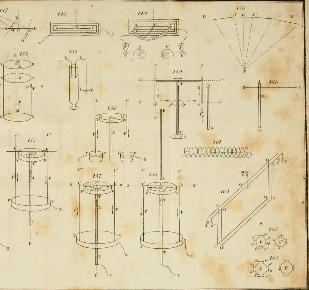An illustration from Elements of electricity, magnetism, and electro-magnetism : embracing the late discoveries and improvements : digested into the form of a treatise, being the second part of a course of natural philosophy : compiled for the use of the students of the University at Cambridge, New England, 1826, leaf 420