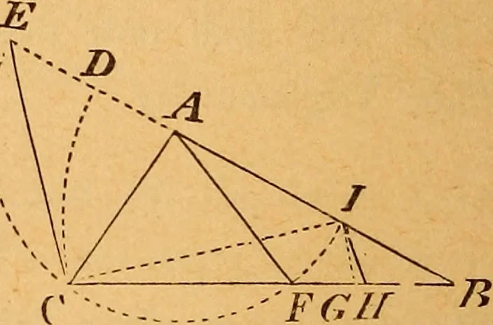 An illustration from Elements of geometry and trigonometry, 1886, leaf 191