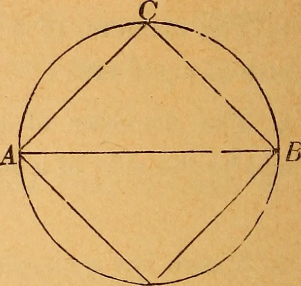 An illustration from Elements of geometry and trigonometry, 1886, leaf 235
