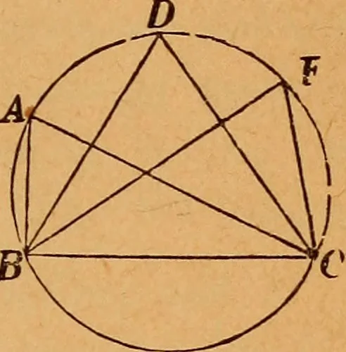 An illustration from Elements of geometry and trigonometry, 1886, leaf 48