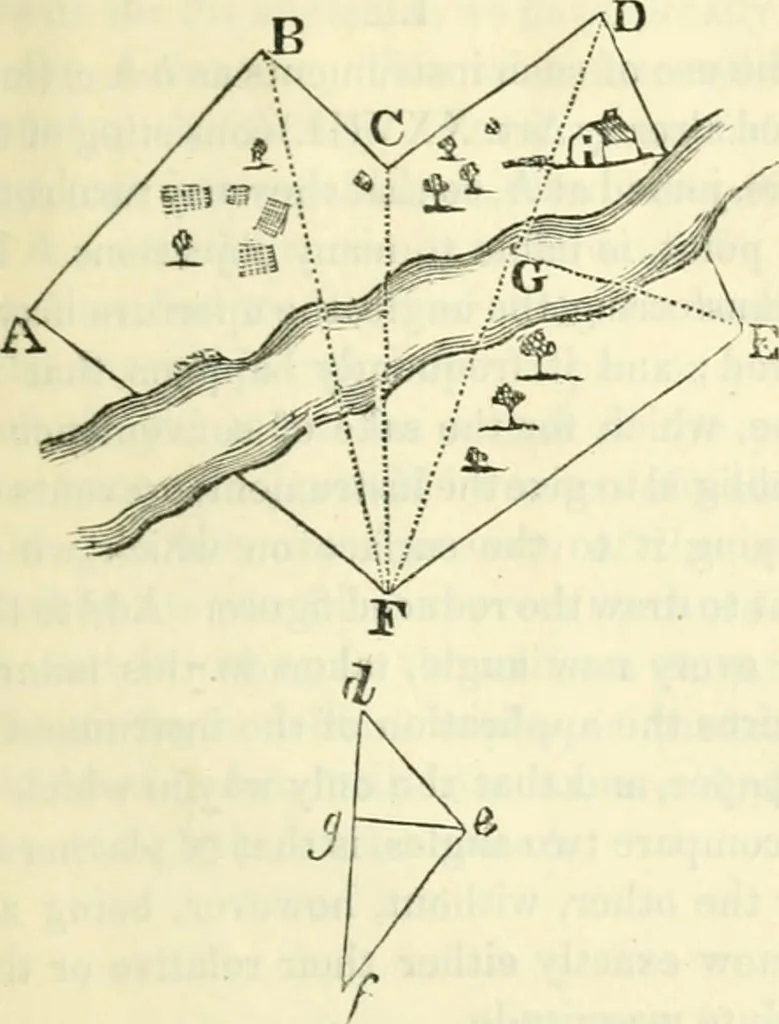 An illustration from Elements of geometry for the use of schools, 1854, leaf 57