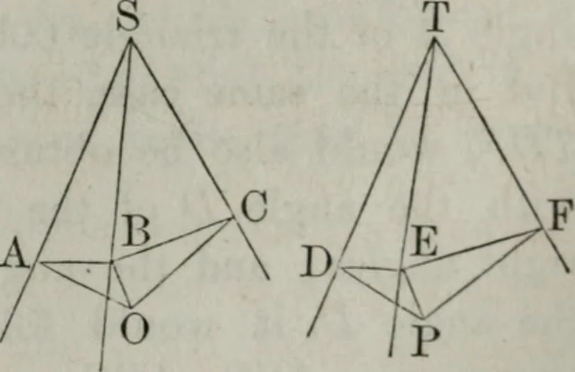 An illustration from Elements of geometry and trigonometry. Revised and adapted to the course of mathematical instruction in the United States, 1856, leaf 176