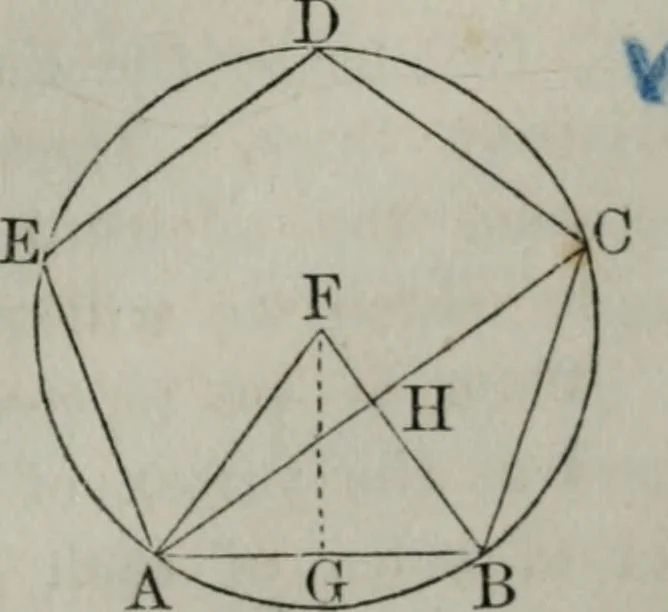 An illustration from Elements of geometry and trigonometry. Revised and adapted to the course of mathematical instruction in the United States, 1856, leaf 372