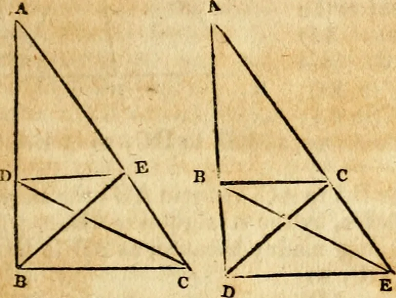 An illustration from Elements of geometry : containing the first six books of Euclid, with a supplement on the quadrature of the circle, and the geometry of solids : to which are added, Elements of plane and spherical geometry, 1826, leaf 122