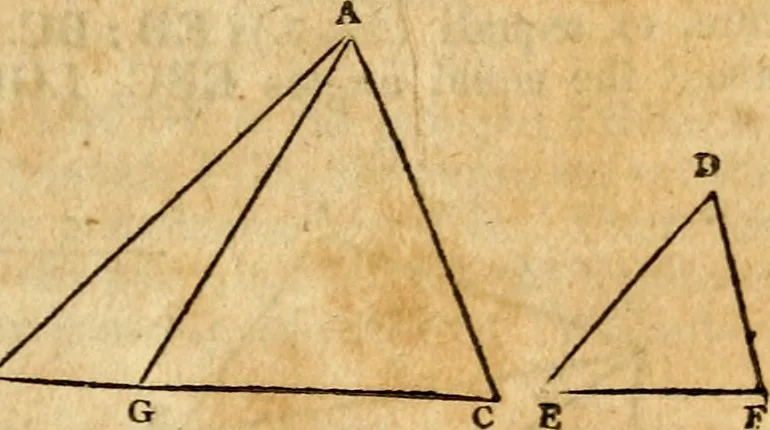 An illustration from Elements of geometry : containing the first six books of Euclid, with a supplement on the quadrature of the circle, and the geometry of solids : to which are added, Elements of plane and spherical geometry, 1826, leaf 136