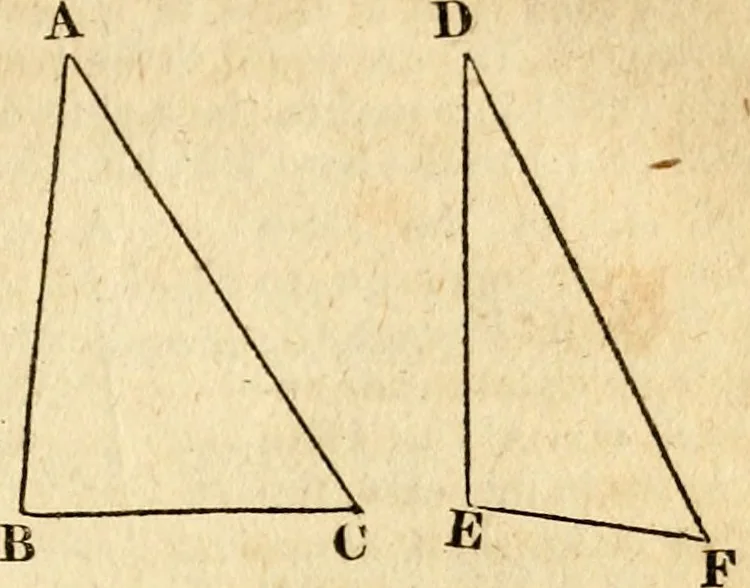 An illustration from Elements of geometry : containing the first six books of Euclid, with a supplement on the quadrature of the circle, and the geometry of solids : to which are added, Elements of plane and spherical geometry, 1826, leaf 34